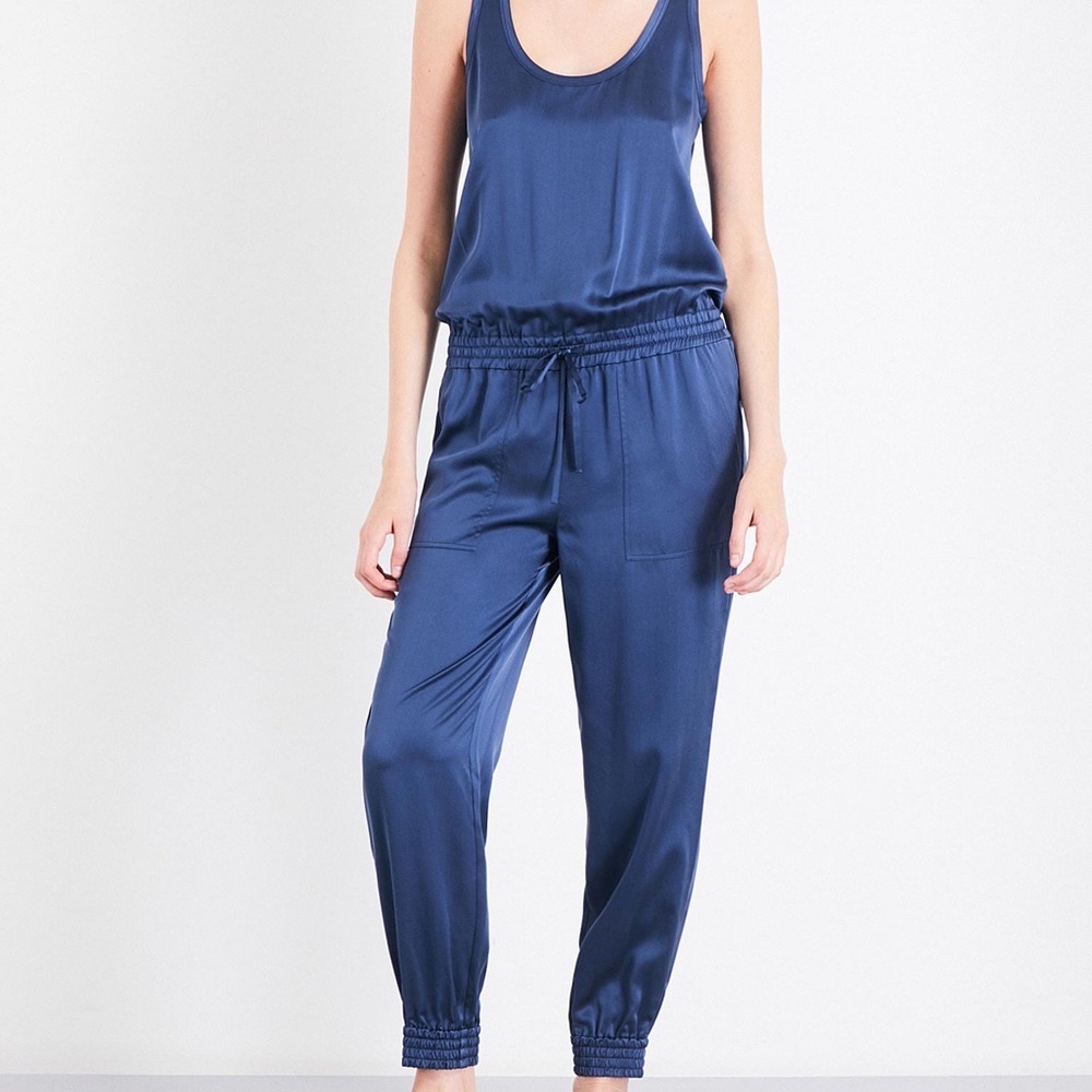 Theory Hekuba blue silk jumpsuit